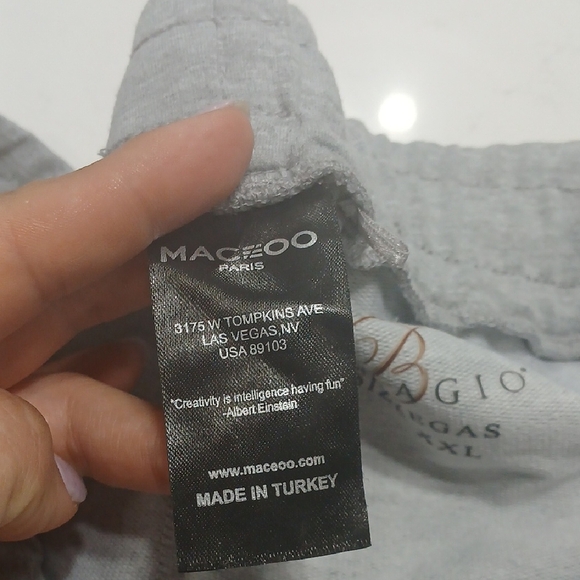 Maceoo Paris Bellagio Las Vegas Grey With Cable Nit Sweat Pants New Without Tags - Picture 6 of 16